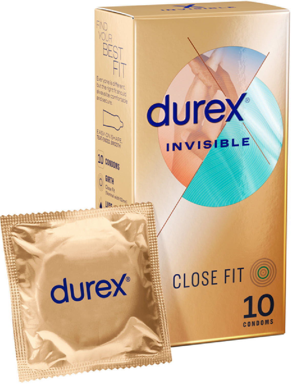 Durex Invisible Close Fit – Ultra-Thin Natural Rubber Latex Condoms 10 Pack > Essentials > Condoms - Tophatter Daily Deals