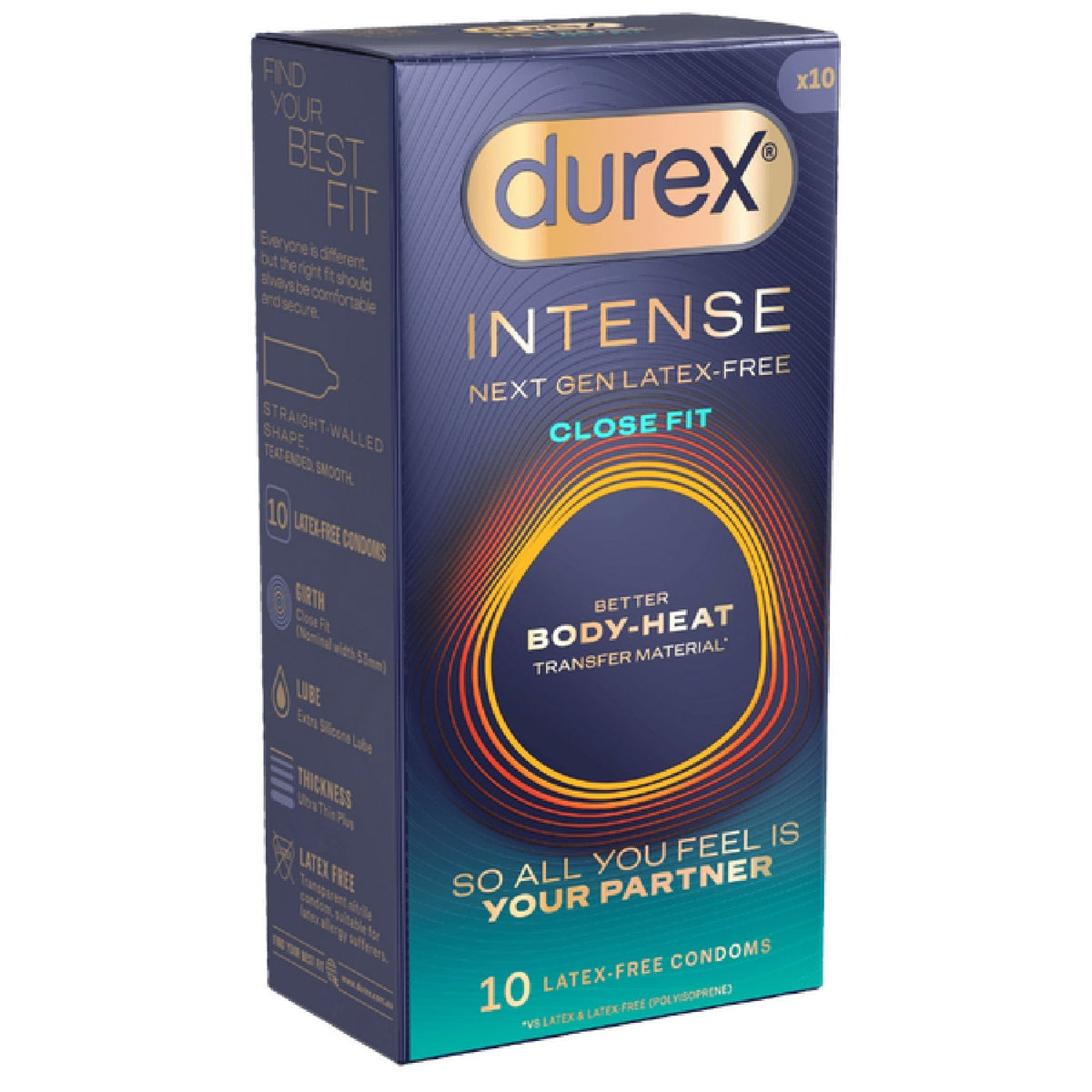 Durex Intense Close Fit – Next-Gen Latex-Free Premium Condoms 10 Pack > Essentials > Condoms - Tophatter Daily Deals