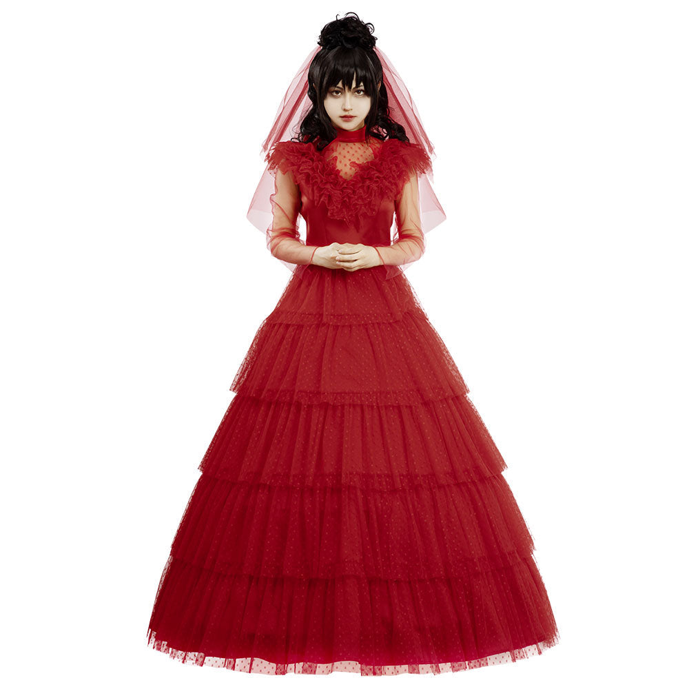 Beetlejuice Lydia Deetz Red Dress Cosplay Costume Costume - Tophatter Daily Deals