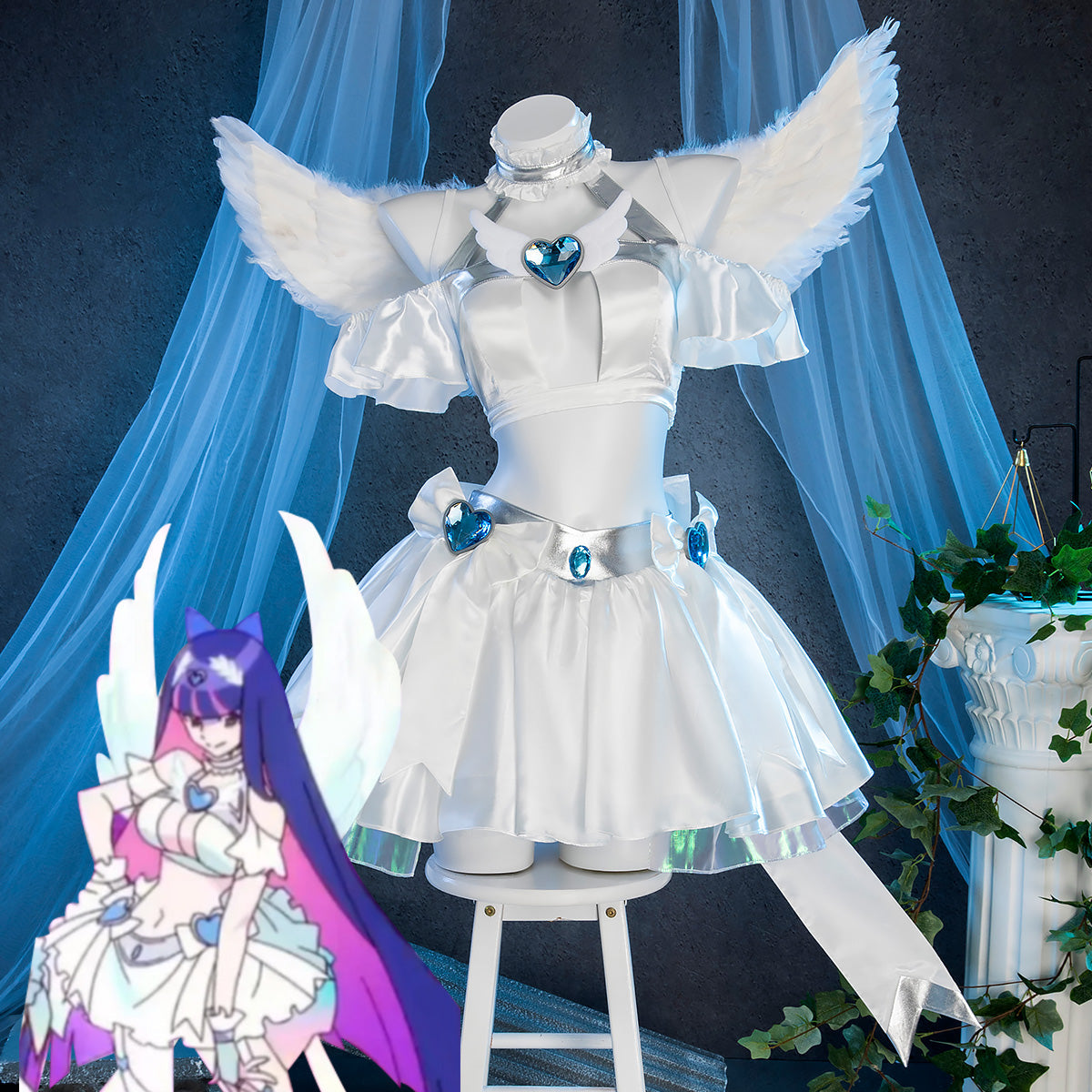 【Pre-Order】New Panty And Stocking with Garterbelt Angel Stocking Cosplay Costume Costume - Tophatter Daily Deals