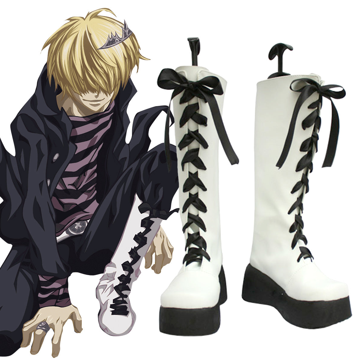 Katekyo Hitman Reborn! Belphegor White Shoes Cosplay Boots Shoes/Boots - Tophatter Daily Deals