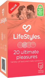 LifeStyles Ultimate Pleasures Variety Textured Condoms – Pack of 20 Condoms > Essentials > Condoms - Tophatter Daily Deals
