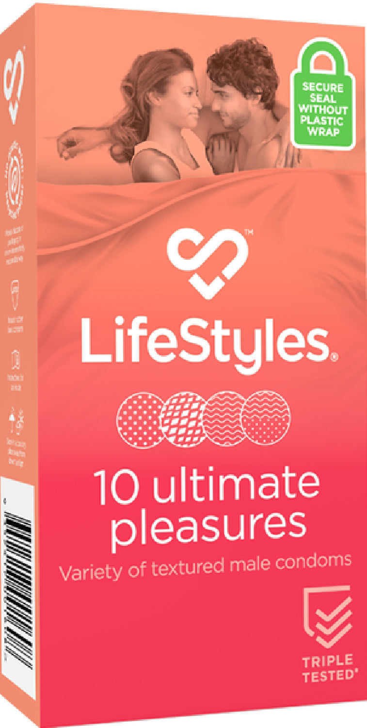 LifeStyles Ultimate Pleasures Variety Pack – Textured Lubricated Condoms Pack of 10 > Essentials > Condoms - Tophatter Daily Deals