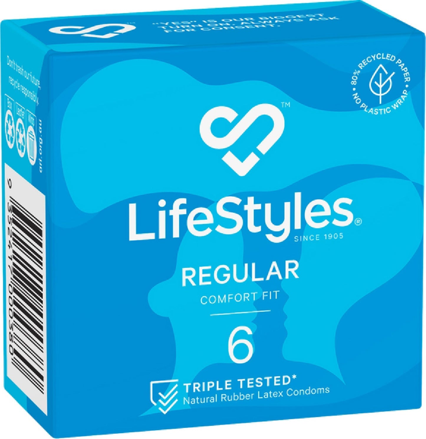 LifeStyles Regular Easy-Fit 54mm Nominal Width Latex Condoms 6 Pack > Essentials > Condoms - Tophatter Daily Deals