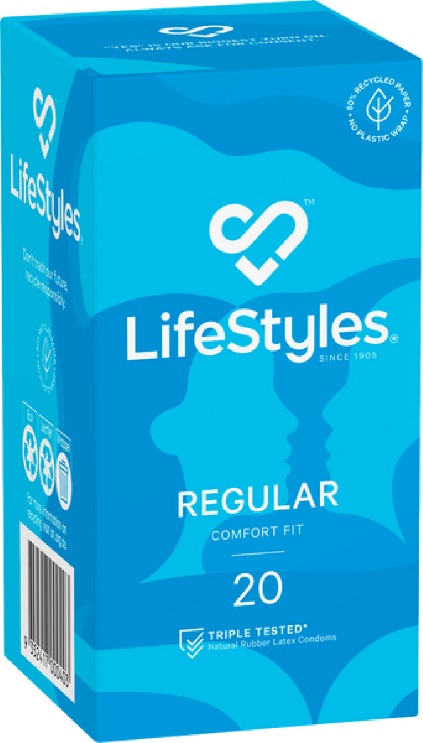 LifeStyles Regular Condoms – Protective 53mm Condom 20 Pack > Essentials > Condoms - Tophatter Daily Deals