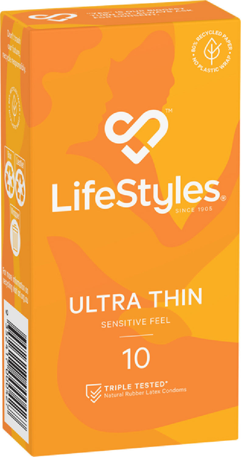 LifeStyles Ultra Thin Condoms – Micro-Thin 53mm Nominal Width Condoms 10 Pack > Essentials > Condoms - Tophatter Daily Deals