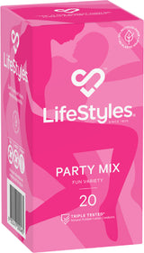 LifeStyles Party Mix – Assorted Flavoured Textured Condoms 53mm 20 Pack > Essentials > Condoms - Tophatter Daily Deals