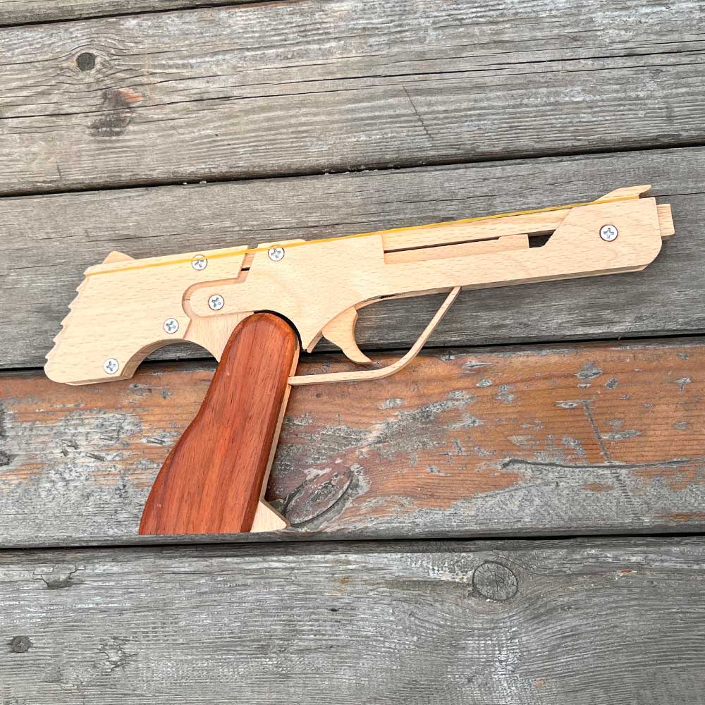 Wooden Assembled Flying Eagle Solid Wood Pistol - Tophatter Daily Deals