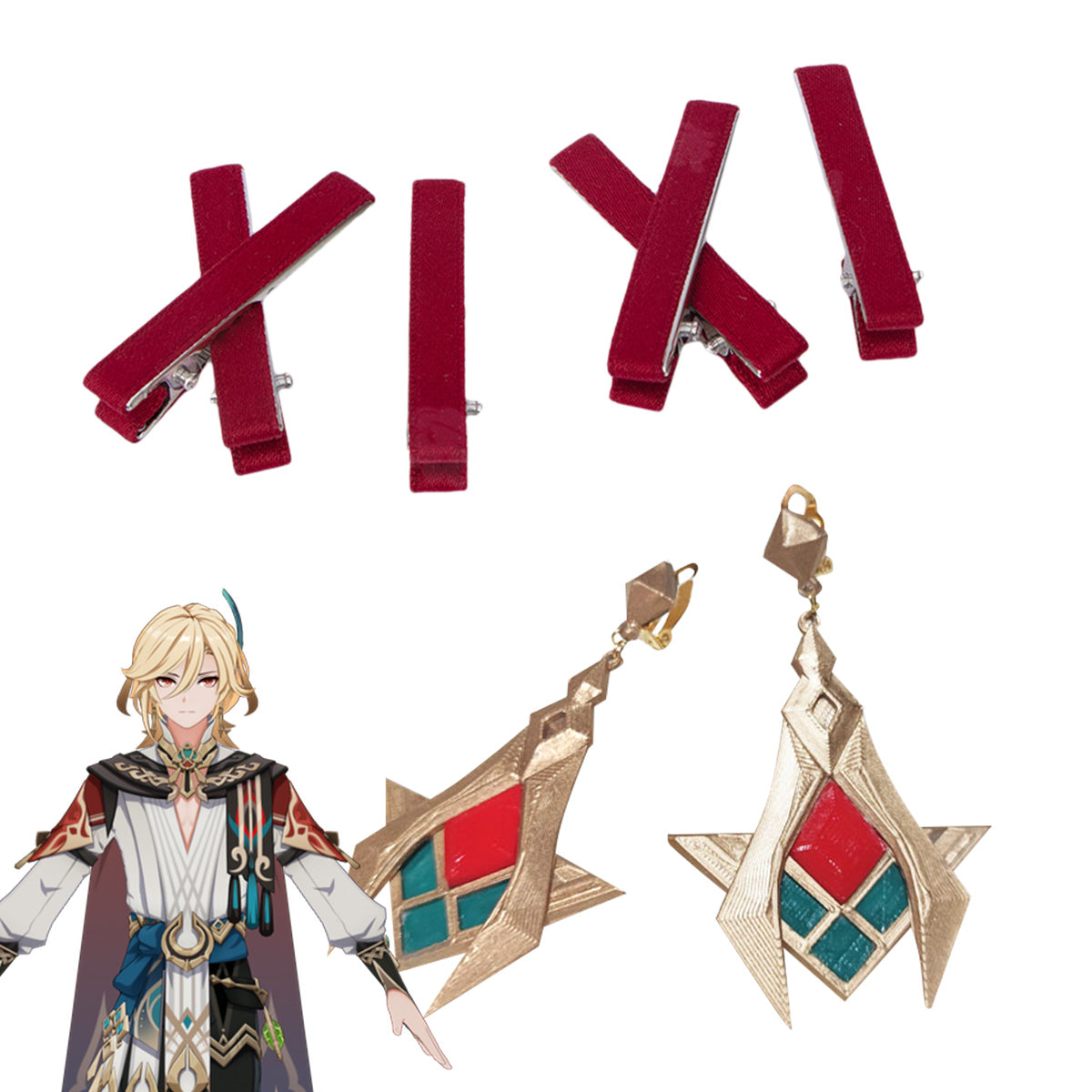 Genshin Impact Kaveh Hair Clips Cosplay Accessory Prop Prop - Tophatter Daily Deals