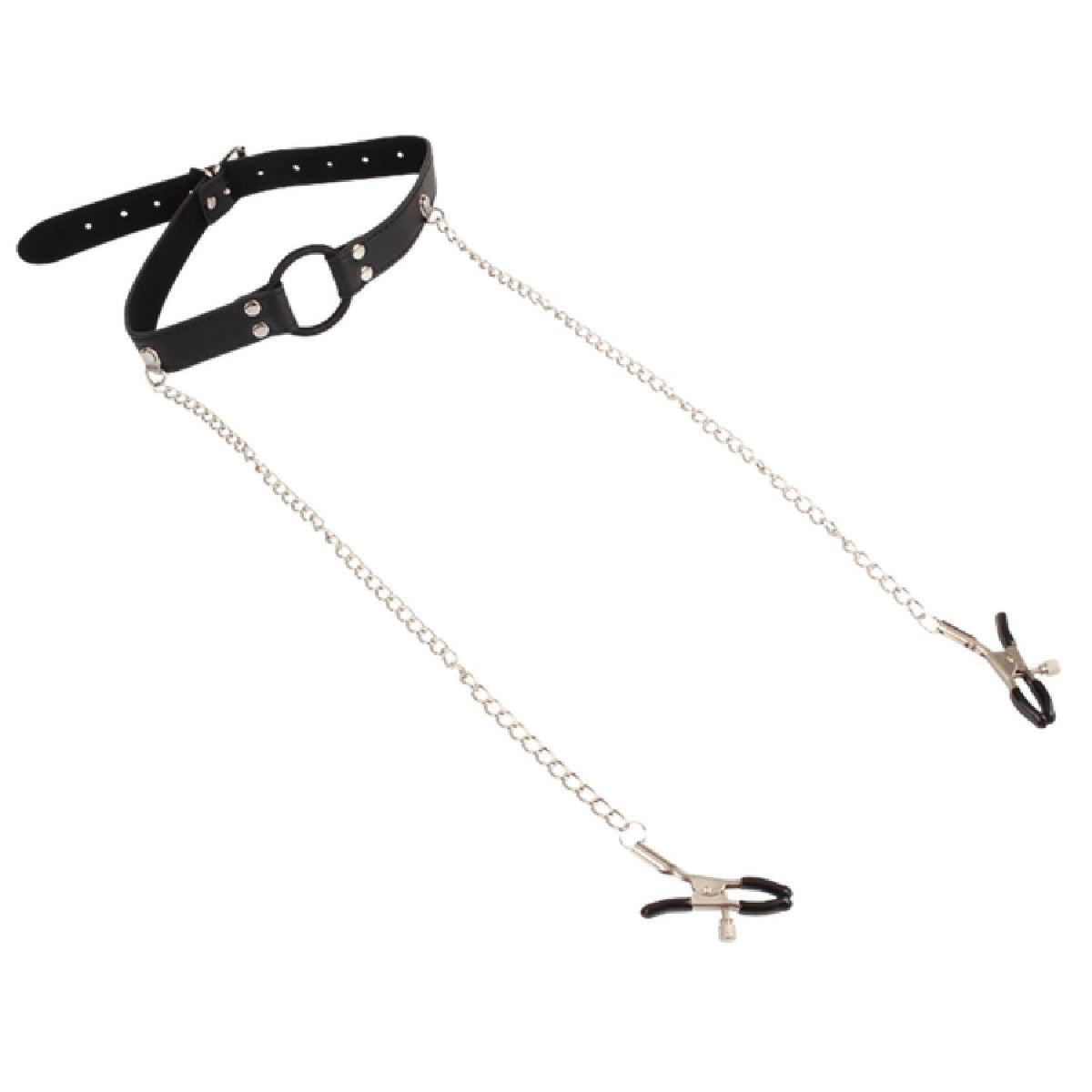 Breathable O-Ring Gag with Nipple Clamps – BDSM Accessory > Sex Toys > Nipple Clamps - Tophatter Daily Deals