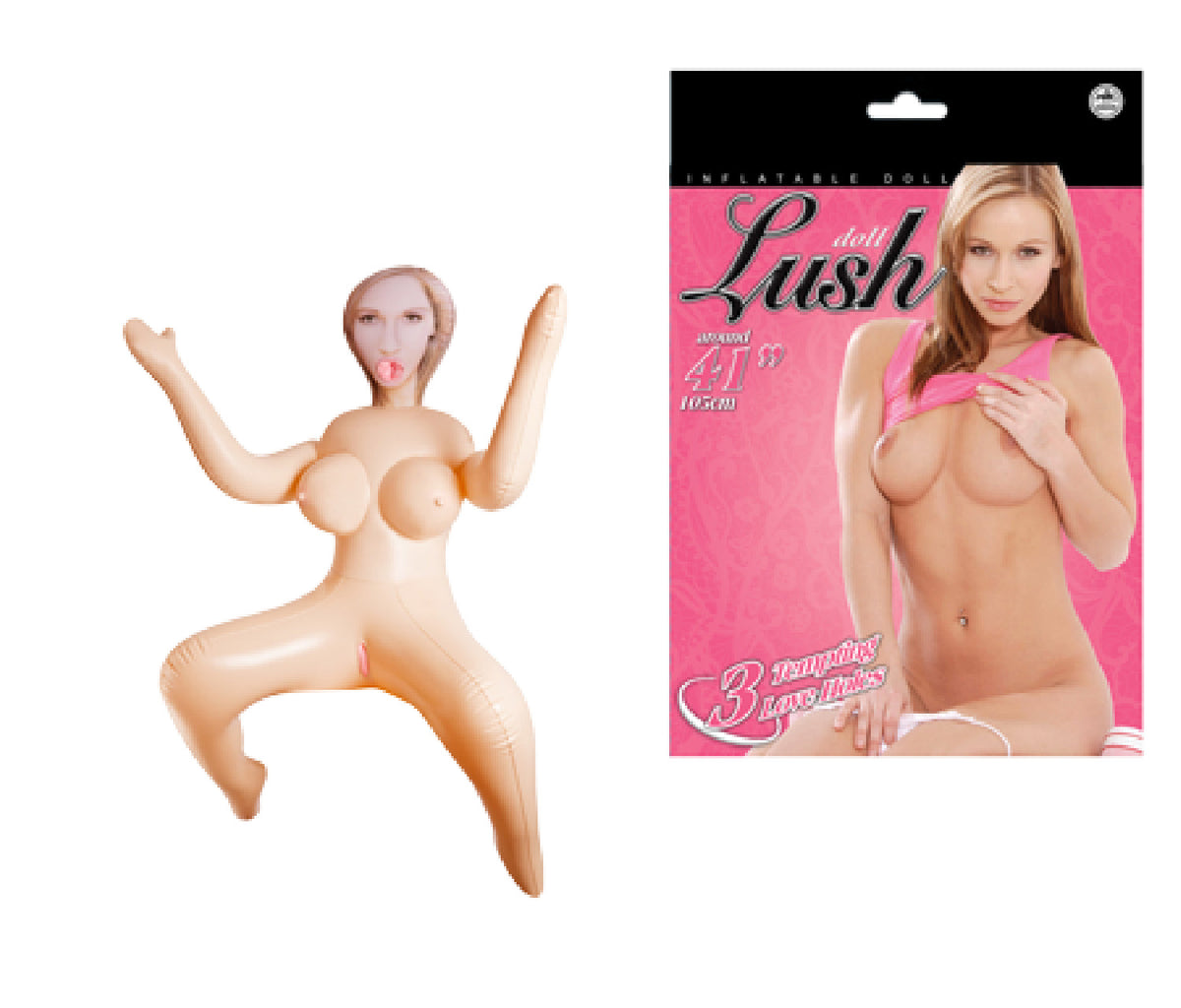 Lush Dolls Jessica S – Life-Size Inflatable Doll with Open Mouth and Perky Breasts > Sex Toys > Sex Dolls > Novelty Inflatables - Tophatter Daily Deals