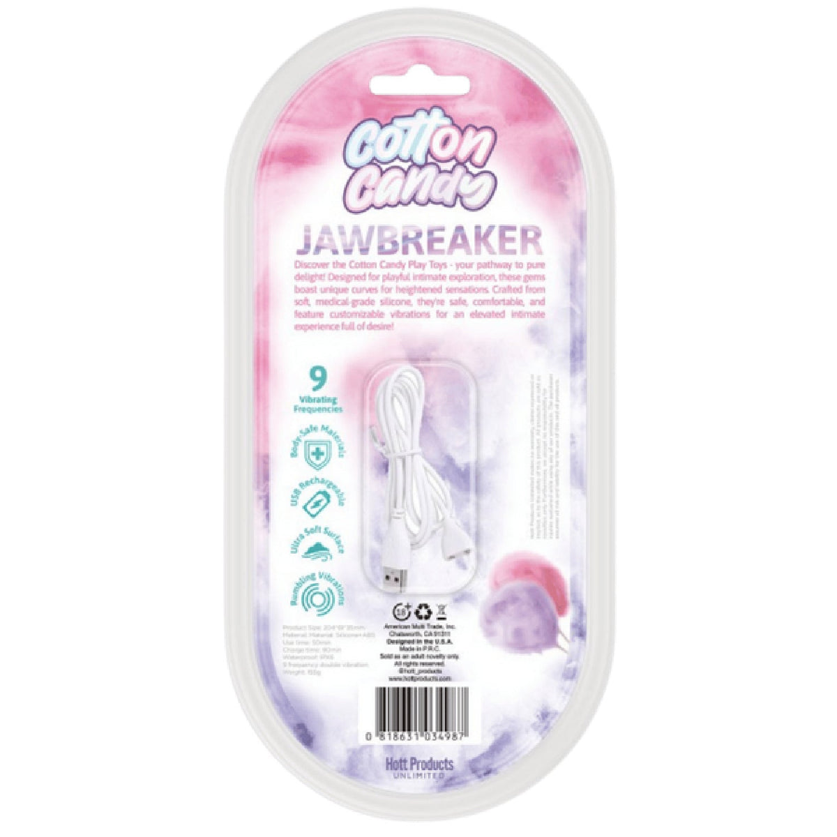Jawbreaker Cotton Candy – Medical-Grade Silicone Vibrator with Customizable Vibrations > Novelties > Candy & Edible Items - Tophatter Daily Deals