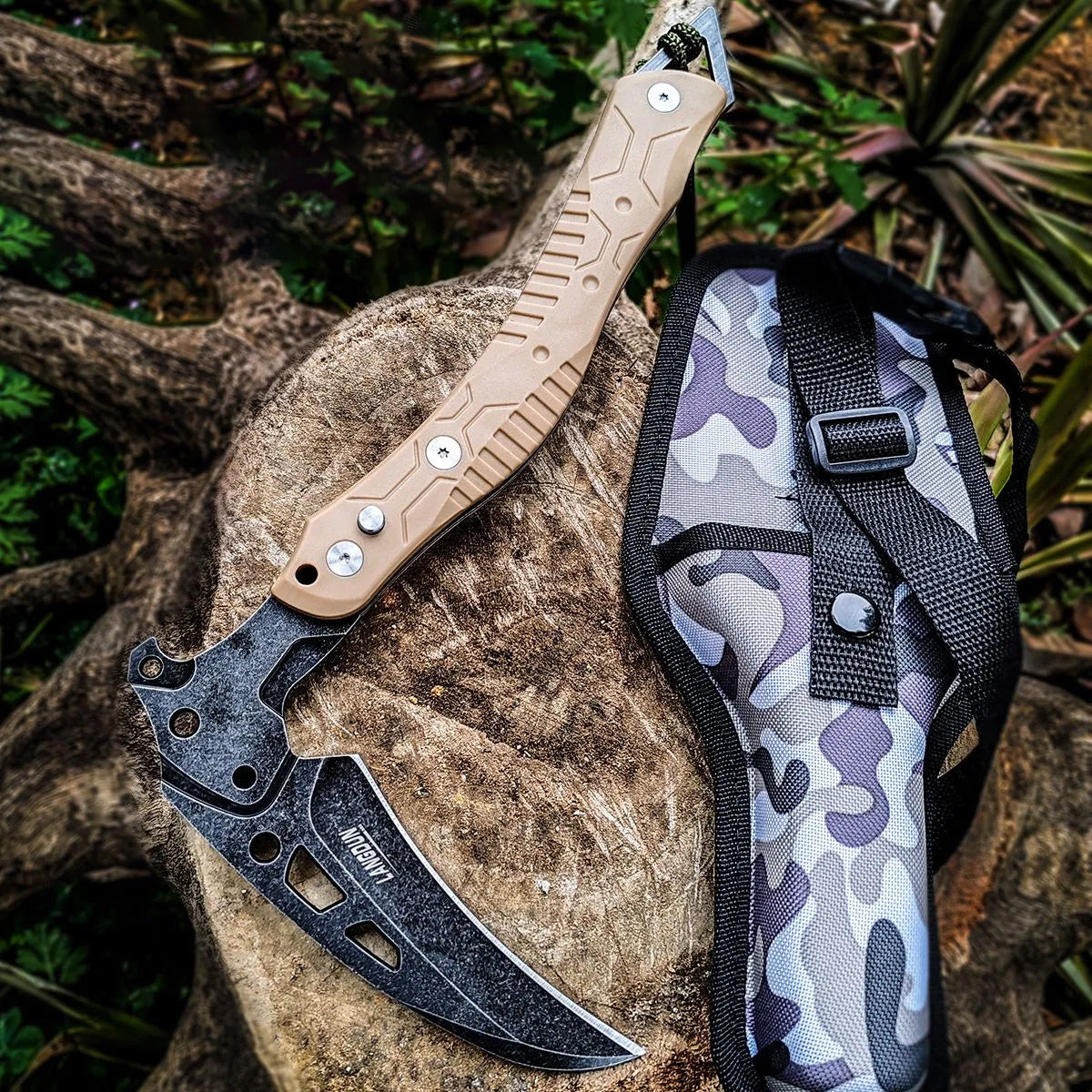 Tactical Folding Survival Axe Brown - Tophatter Daily Deals