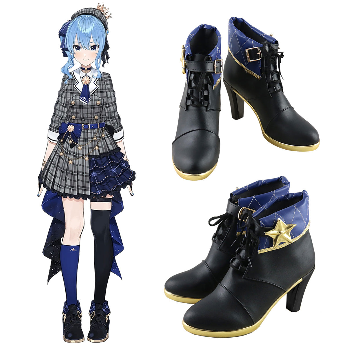 Hololive Vtuber Hoshimachi Suisei Black Cosplay Shoes Shoes/Boots - Tophatter Daily Deals