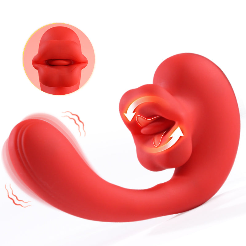 Acmejoy - Tongue Licking Vibrator with 10 Biting Clitoral Stimulators Vibrators - Tophatter Daily Deals