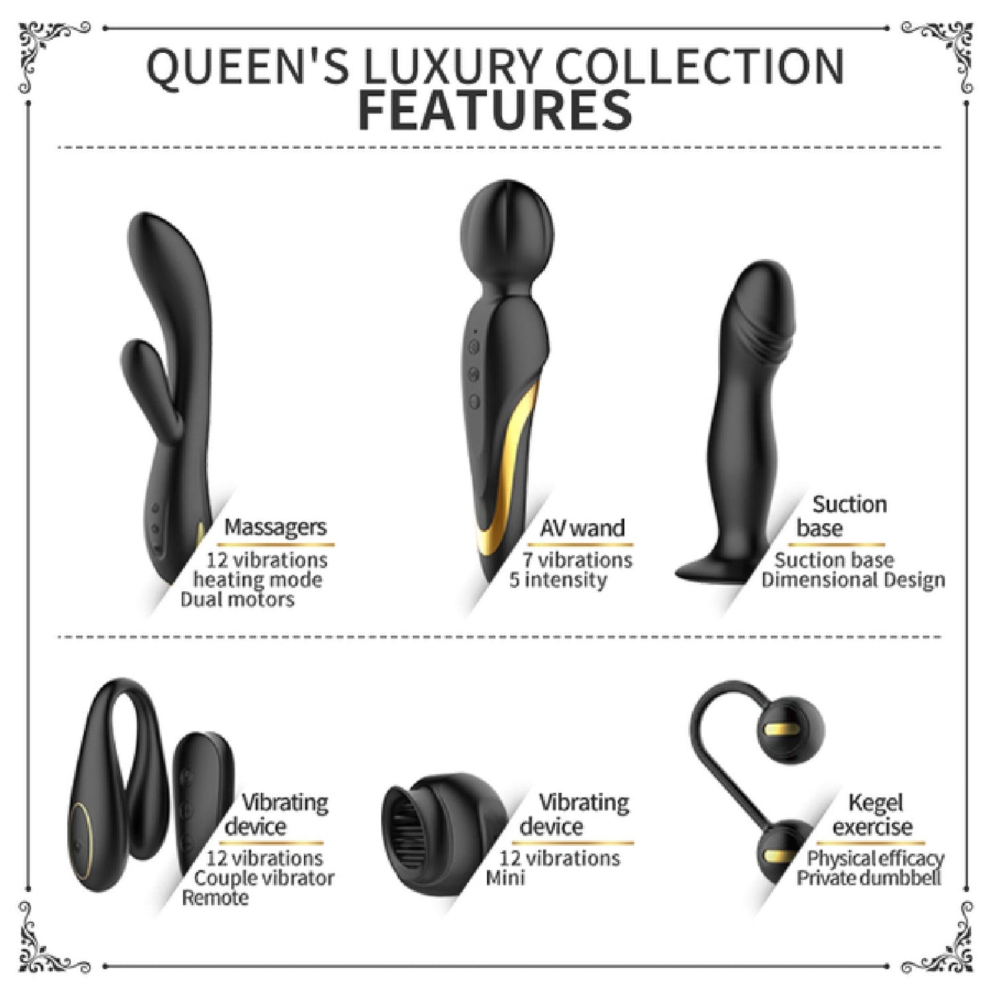 Mini Queen's Luxury Collection (Black) > Sex Toys > Couples Toys - Tophatter Daily Deals