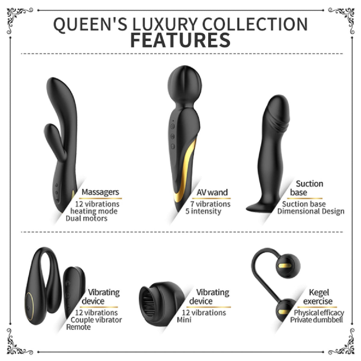 Mini Queen's Luxury Collection (Black) > Sex Toys > Couples Toys - Tophatter Daily Deals