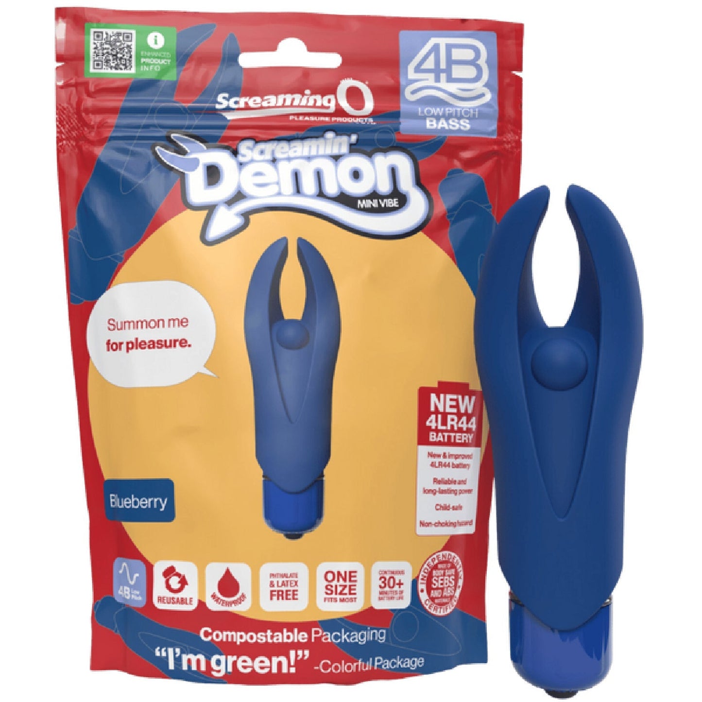 Demon 4B Low Pitch Bass – Deep-Rumbling 5-Speed Vibrator with Silicone Horns > Vibrators > Mini Vibrators - Tophatter Daily Deals