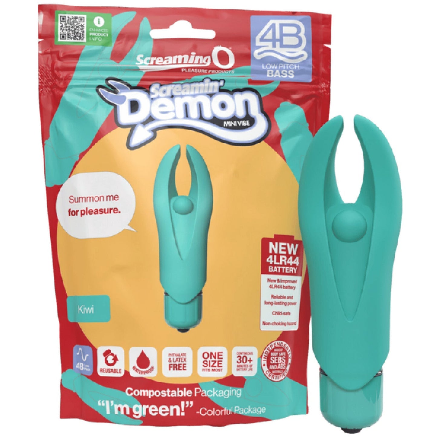 Demon 4B Low Pitch Bass – Deep-Rumbling 5-Speed Vibrator with Silicone Horns > Vibrators > Mini Vibrators - Tophatter Daily Deals