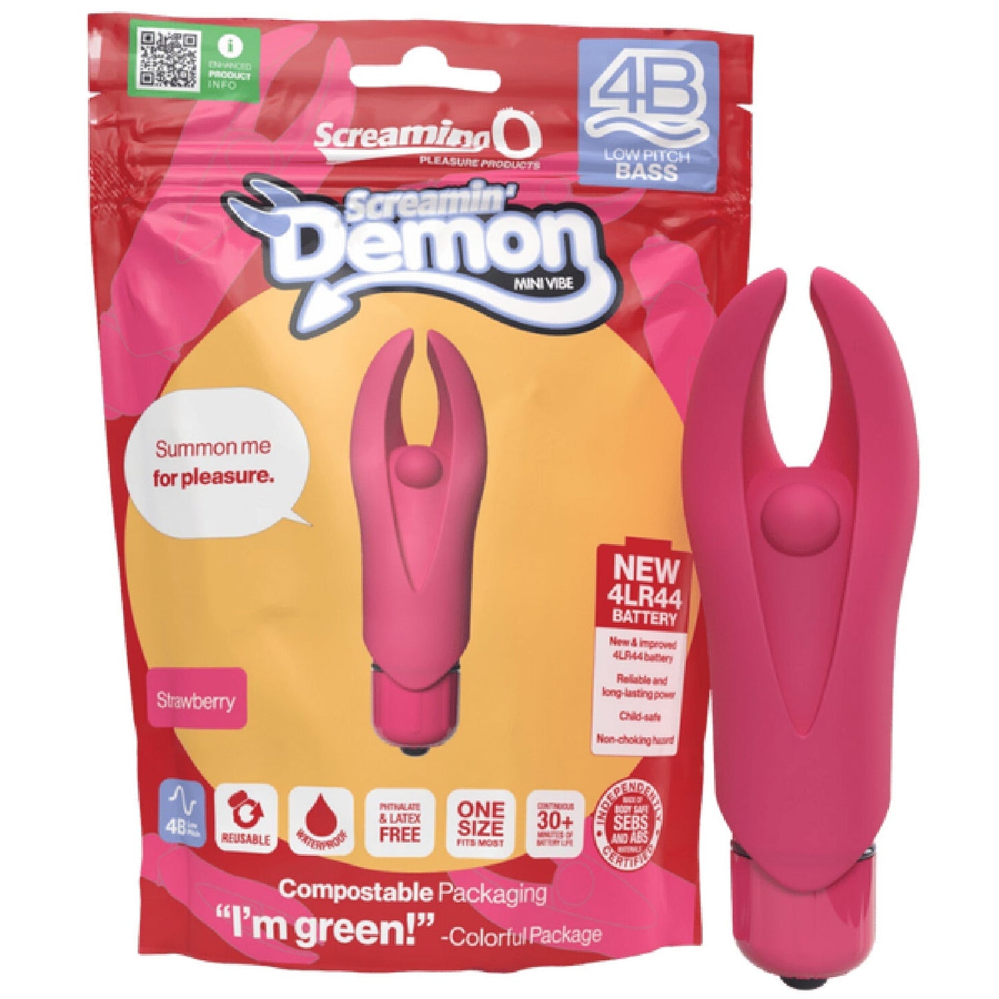 Demon 4B Low Pitch Bass – Deep-Rumbling 5-Speed Vibrator with Silicone Horns > Vibrators > Mini Vibrators - Tophatter Daily Deals