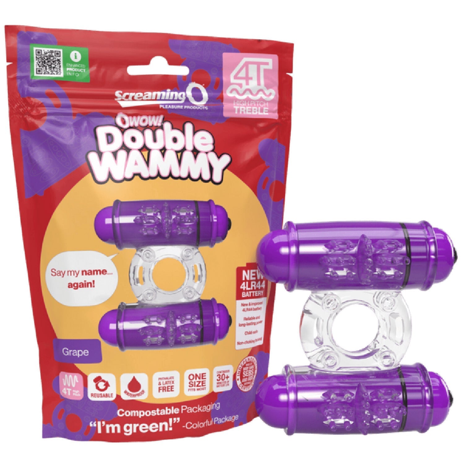 Double Wammy 4T – High Pitch Treble Vibrating Cock Ring with 5 Speeds and Pulse Pattern > Sex Toys > Couples Toys - Tophatter Daily Deals