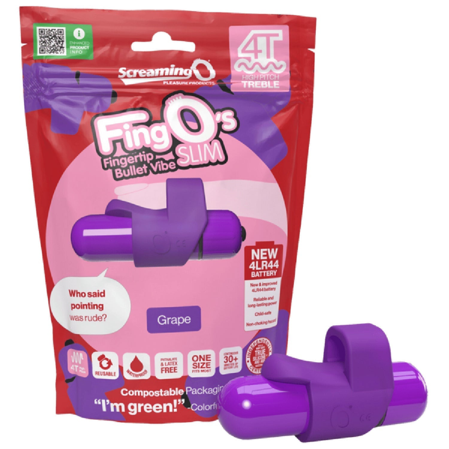 FingO Slim 4T – Waterproof Compact Finger Vibrator with High Pitch Treble Vibrations > Vibrators > Finger Vibrators - Tophatter Daily Deals