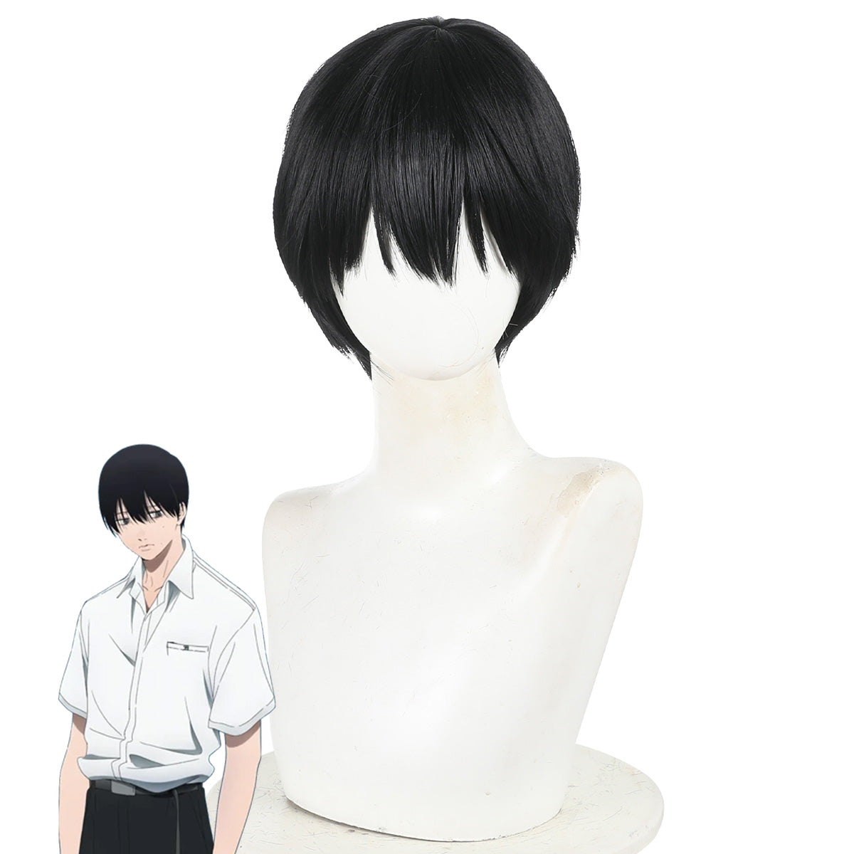 The Summer Hikaru Died Tsujinaka Yoshiki Black Cosplay Wig Wig - Tophatter Daily Deals