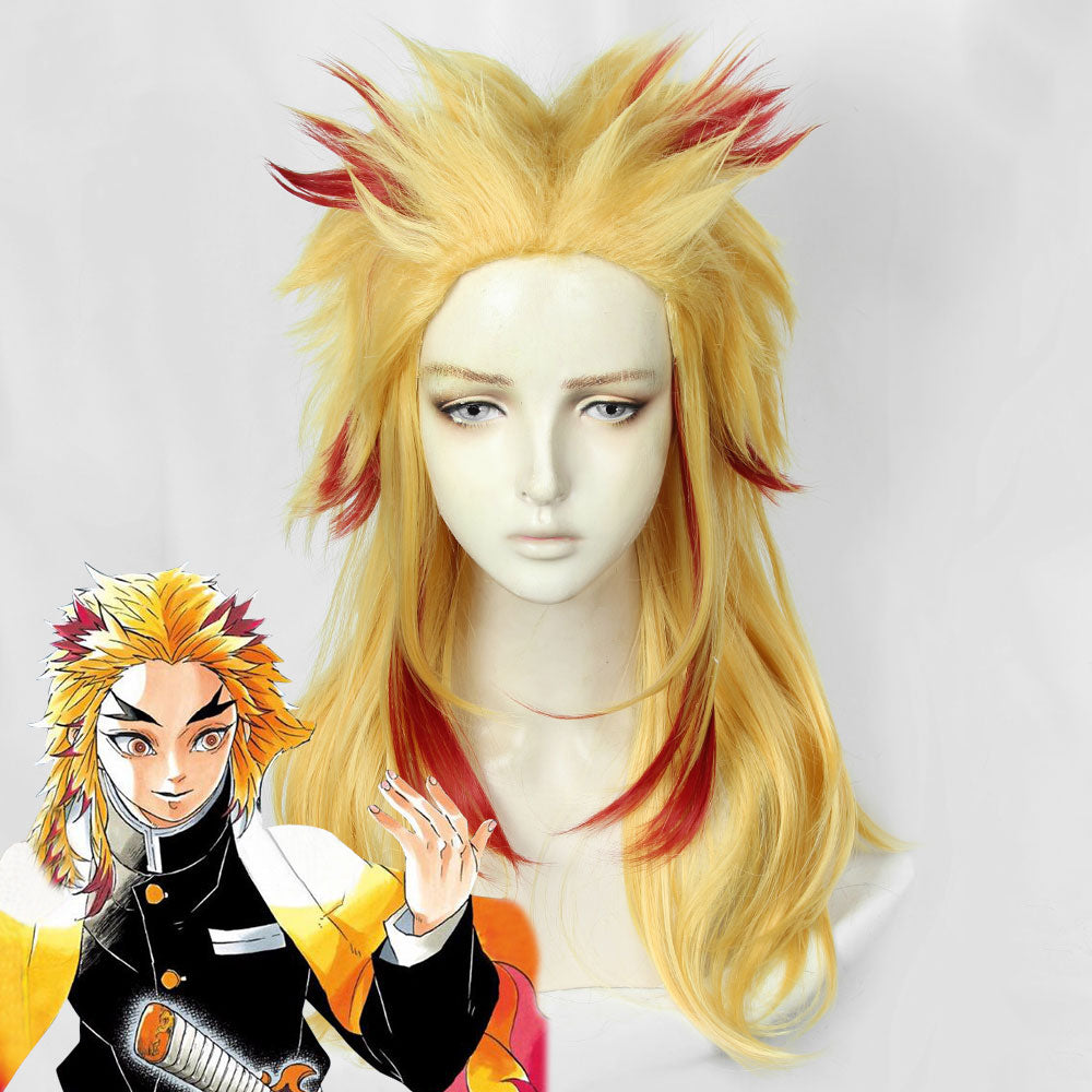 Demon Slayer: Kimetsu No Yaiba Rengoku Kyoujurou Golden Red Cosplay Wig Wig - Tophatter Daily Deals