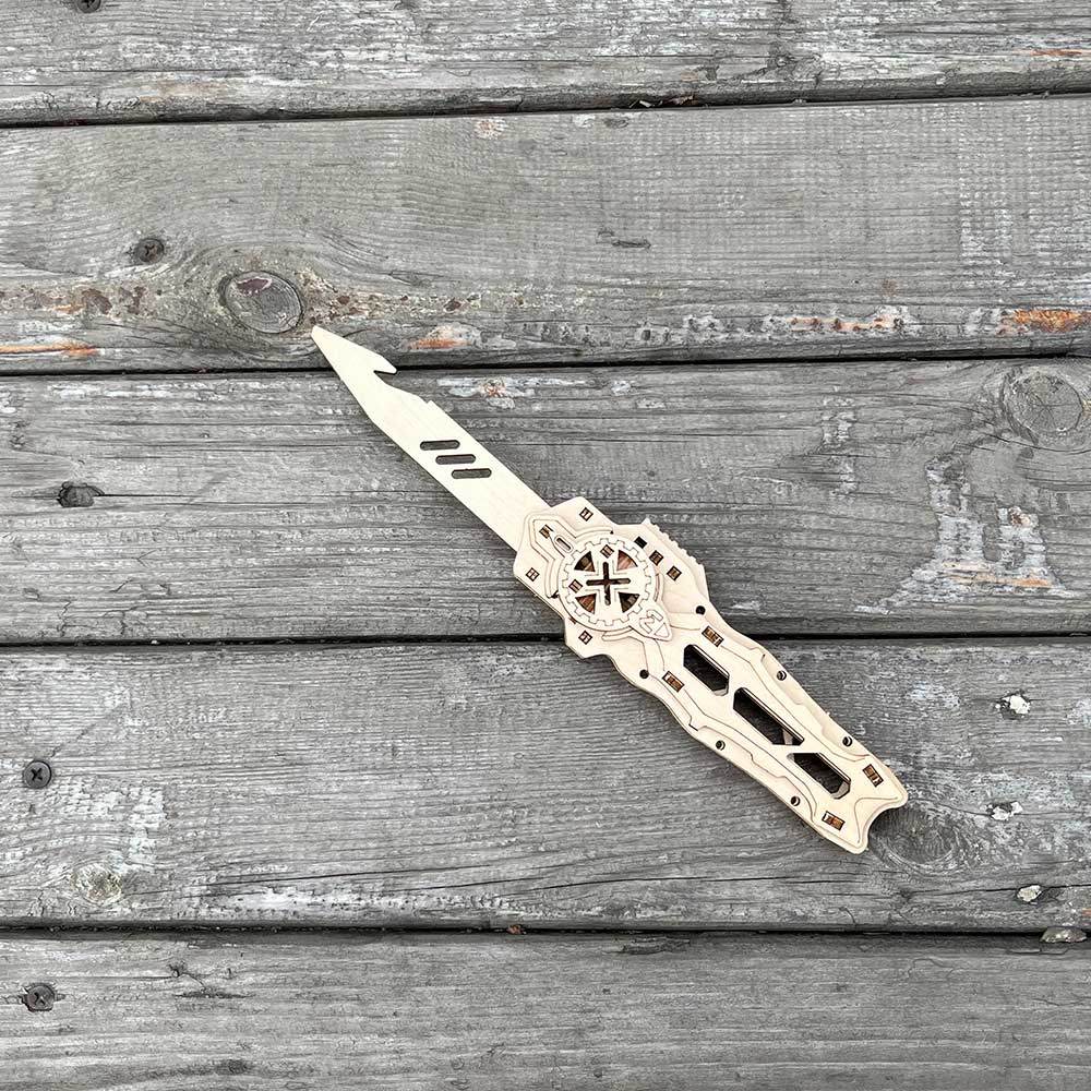 6 Cool Wooden Knife Model Kit 3D Blade Puzzle Toy - Tophatter Daily Deals