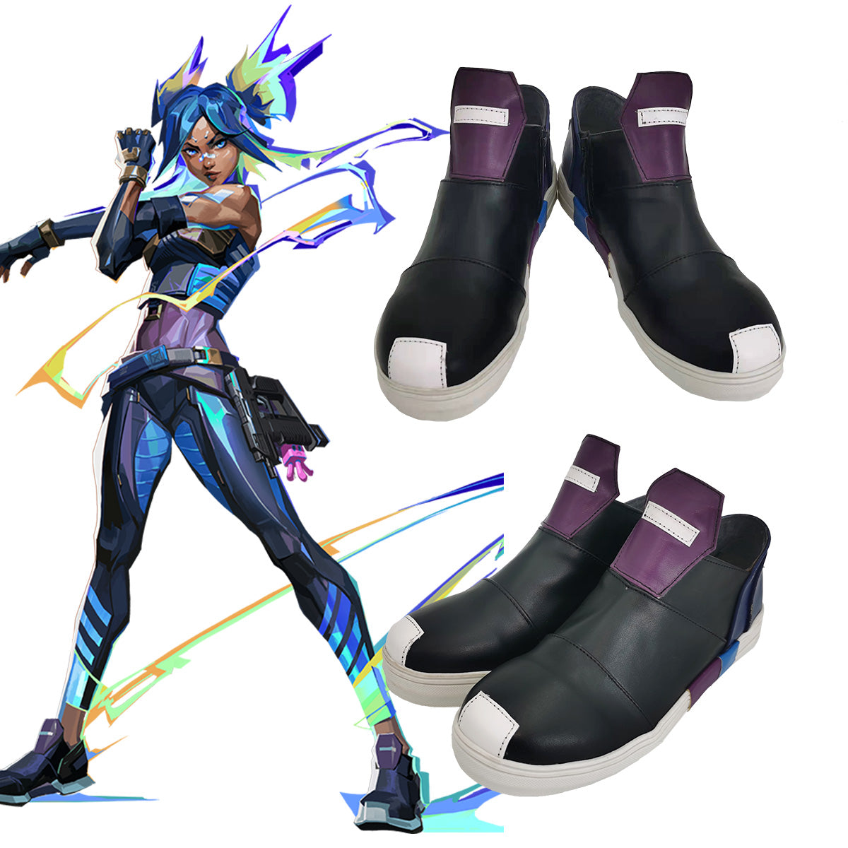 Valorant Neon Blue Cosplay Shoes Shoes/Boots - Tophatter Daily Deals