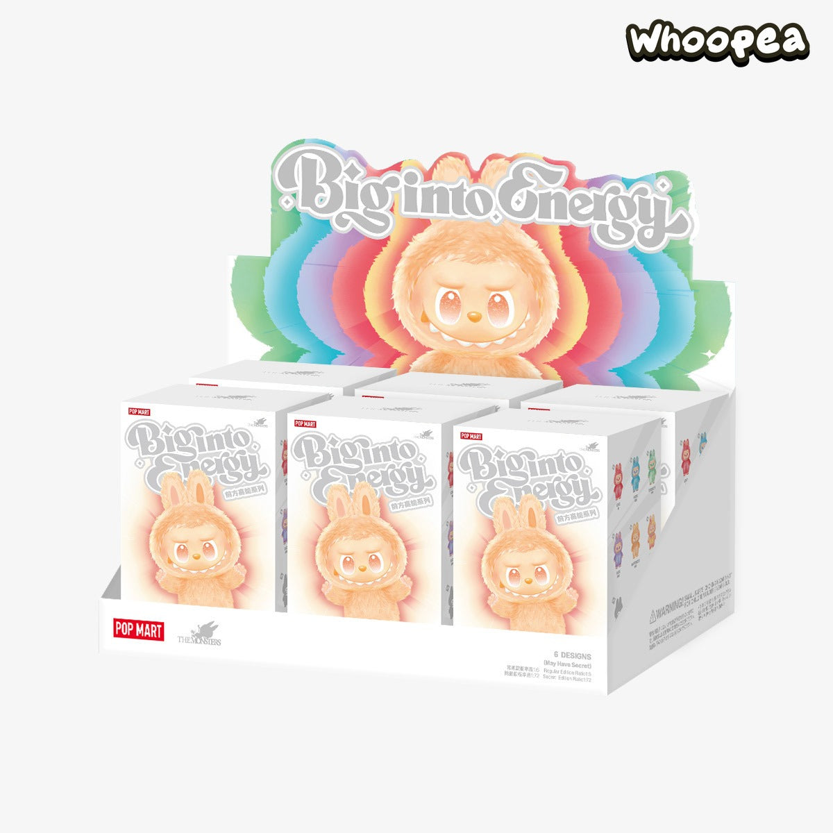 THE MONSTERS Labubu Big into Energy Series-Vinyl Plush Pendant Blind Box 1 SET (6 BOXES) - Tophatter Daily Deals