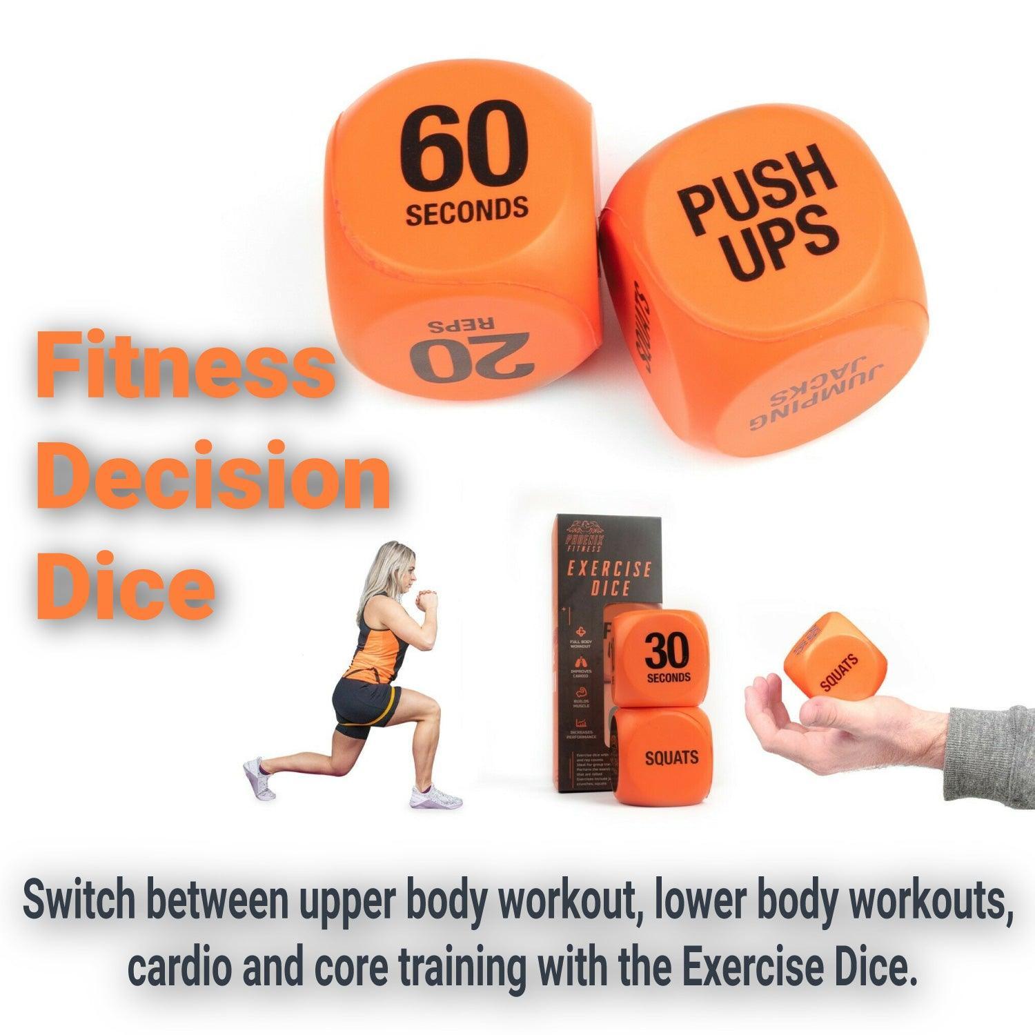 Exercise Dice – Switch Up Training Routines, Workout Fun – Fitness Decision Dice – HIIT and Exercises – Home and Gym – Orange Exercise & Fitness - Tophatter Daily Deals