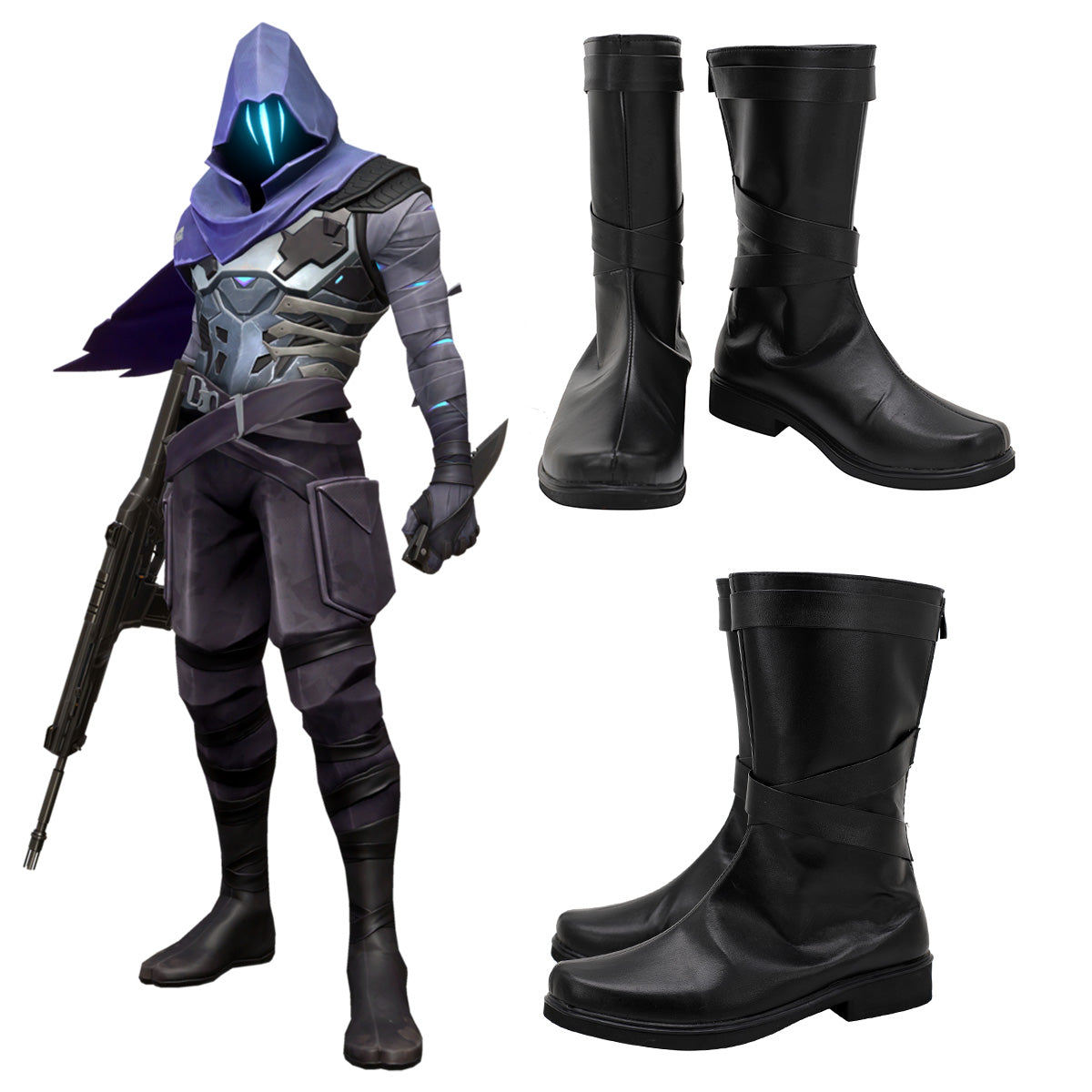 Valorant Omen Black Shoes Cosplay Boots Shoes/Boots - Tophatter Daily Deals