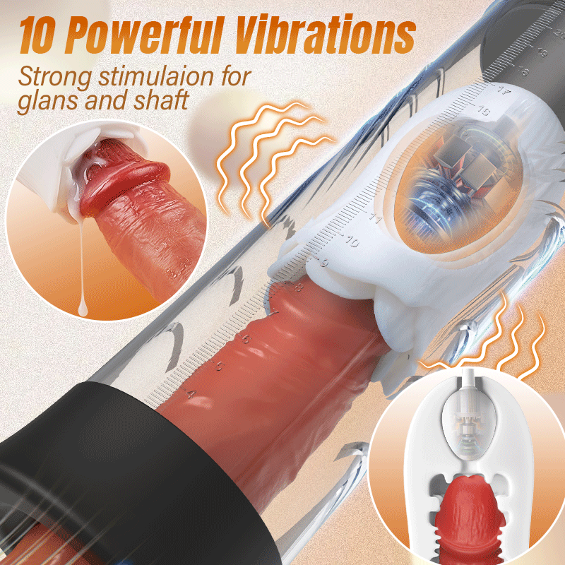 Acmejoy - Robert 2 IN 1 Powerful Vibrating Masturbator Penis Pump with Manual Mode Penis Pumps - Tophatter Daily Deals