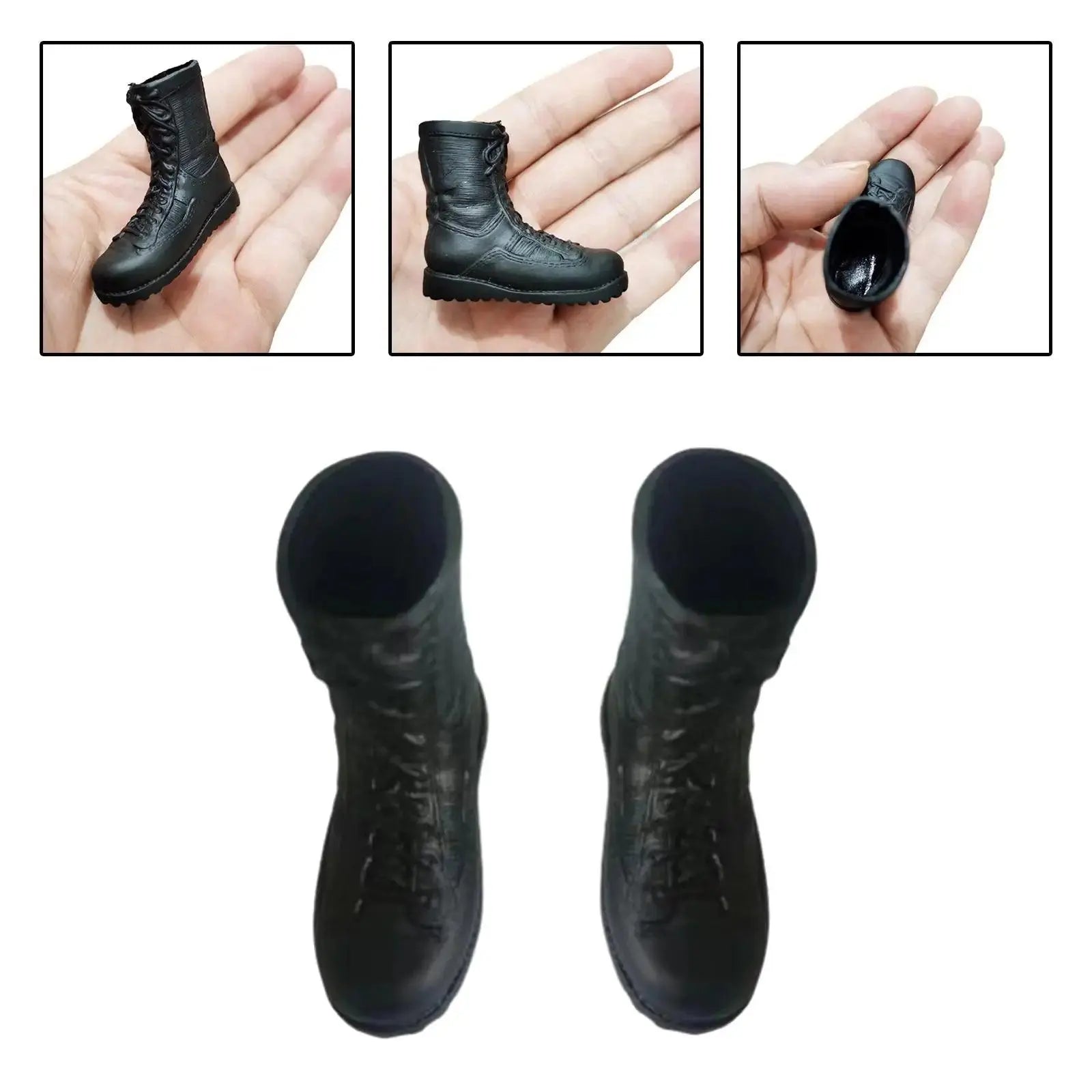 1:6 Mans Soldier Shoes Combat Boots Mid Calf Winter Boot Footwear Formal Black - Tophatter Daily Deals