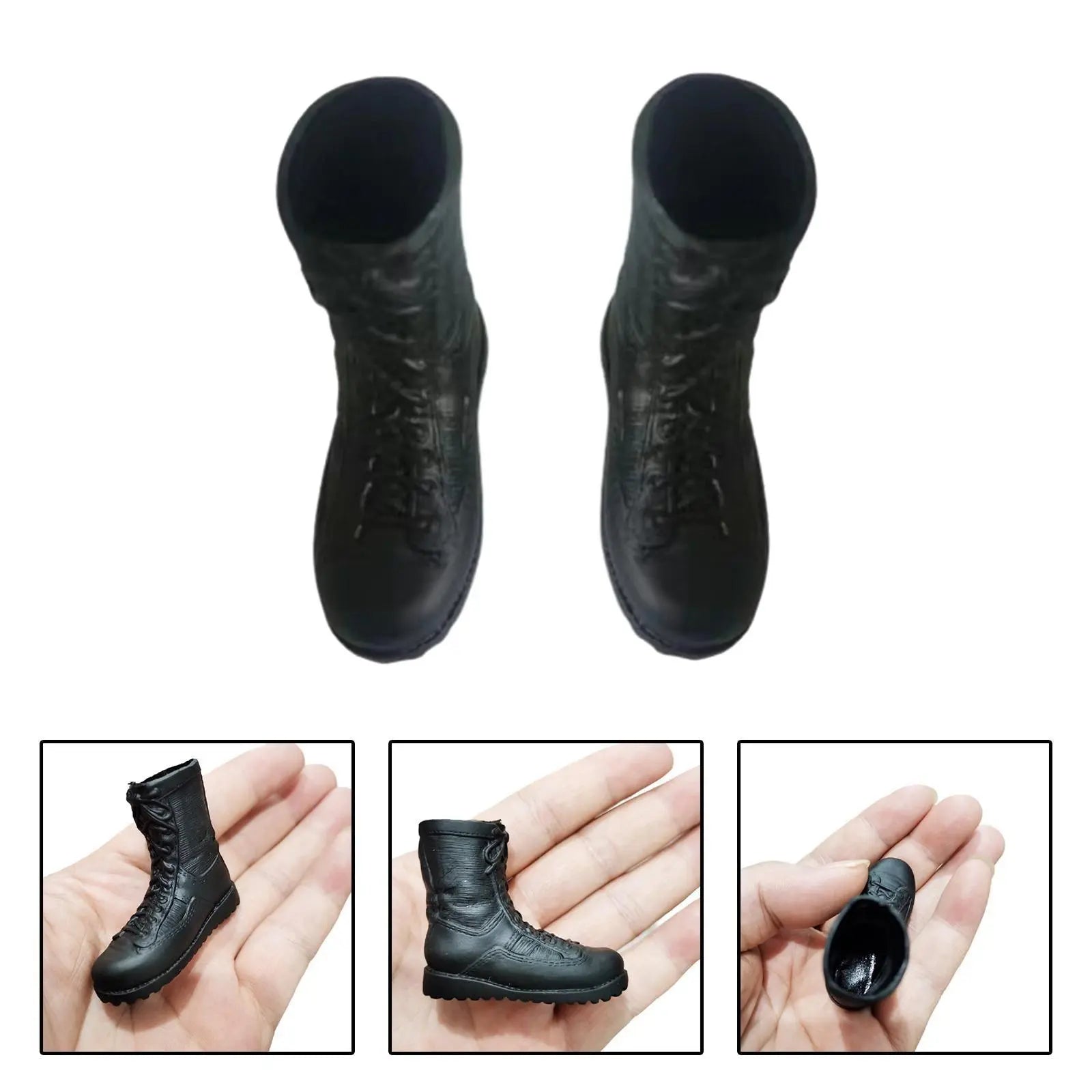 1:6 Mans Soldier Shoes Combat Boots Mid Calf Winter Boot Footwear Formal Black - Tophatter Daily Deals