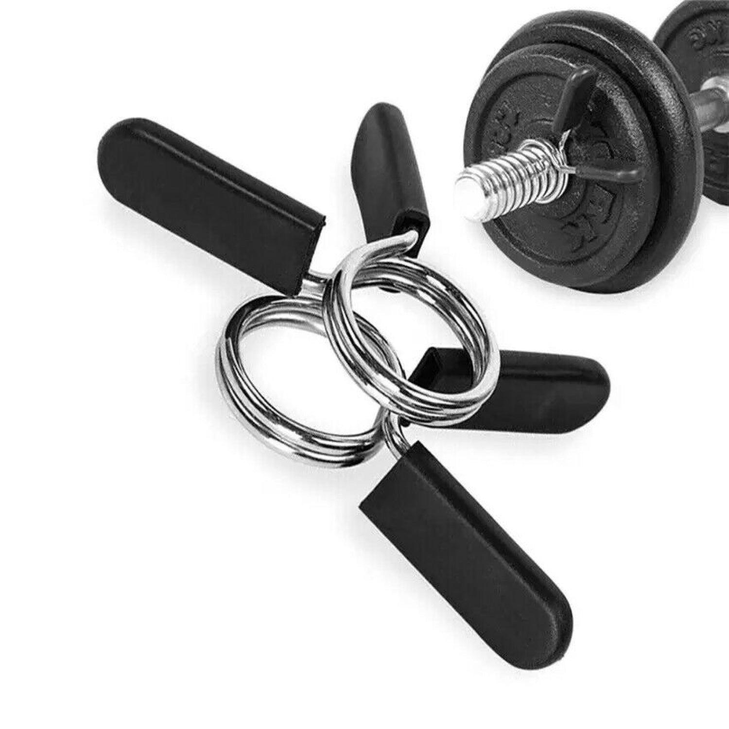 Weight Bar Clips - Steel Barbell Spring Clip Collars Dumbbell Lock Exercise & Fitness - Tophatter Daily Deals
