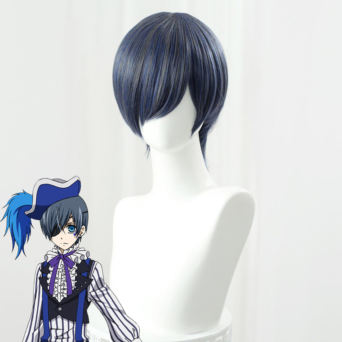 Black Butler Ciel Phantomhive Gray Blue Cosplay Wig Wig - Tophatter Daily Deals