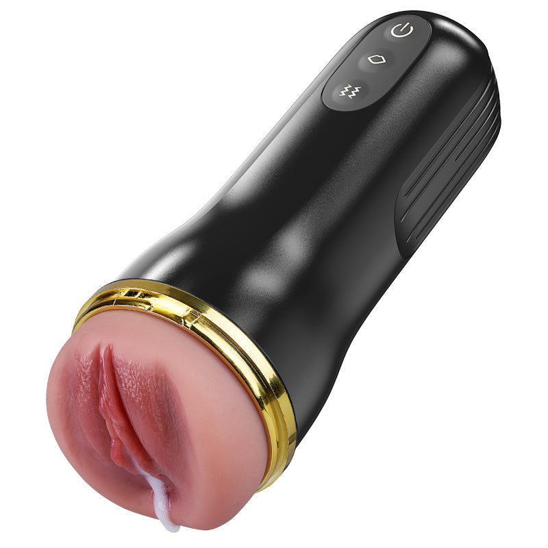 The Captain - 10 Vibrating Sucking Deep Throat Male Stroker Black Masturbation Cup - Tophatter Daily Deals