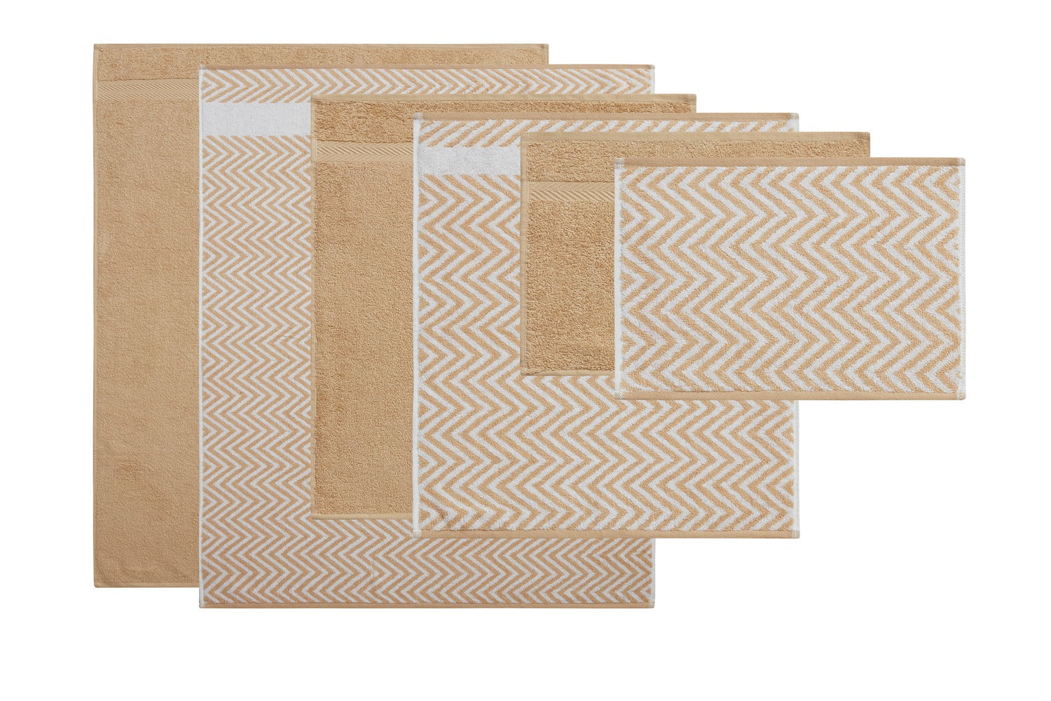 Kathy Ireland 6 Piece Chevron Jacquard Towel Set with Lets Dry Bath Towel - Tophatter Daily Deals