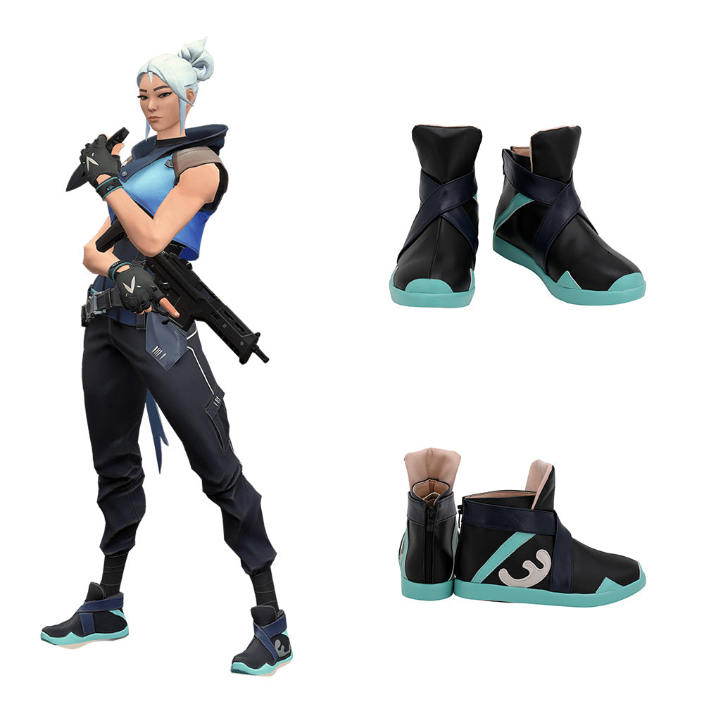 Valorant Jett Black Blue Cosplay Shoes Shoes/Boots - Tophatter Daily Deals