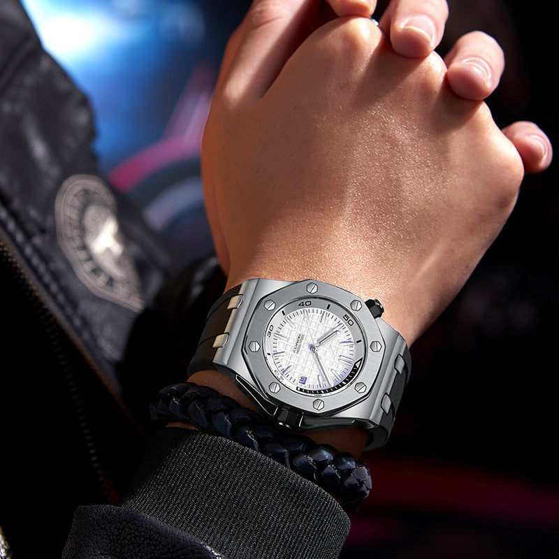 Luxury Stainless Steel Quartz Watch Men Military Watch Causal Fashion Excellent Wristwatch Watches - Tophatter Daily Deals