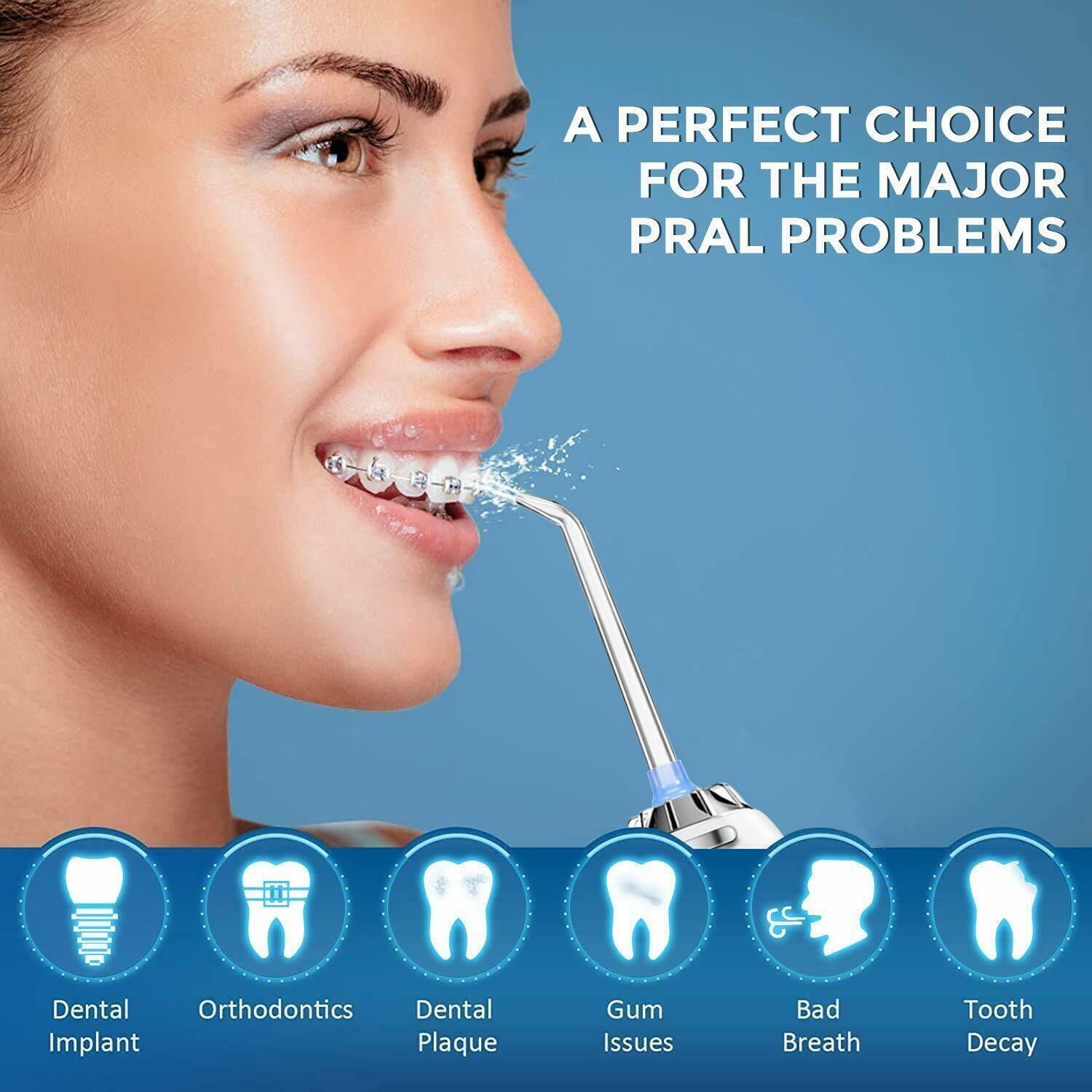 Waterpik Cordless Water Flosser - Cordless Water Flosser Dental Oral Irrigator for Teeth Cleaner 8 Jet Tips Dental Tools - Tophatter Daily Deals
