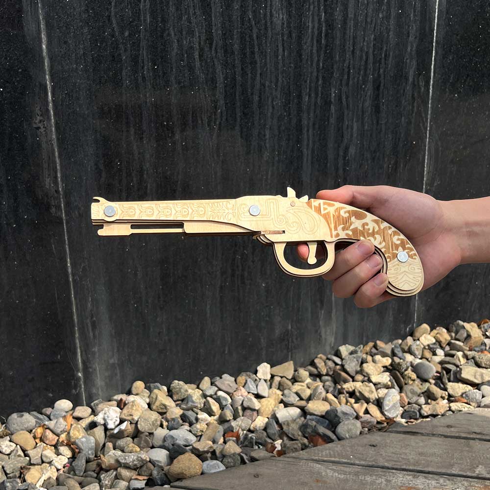 Assembled Firelock Wooden Rubber Band Gun Model Kit - Tophatter Daily Deals