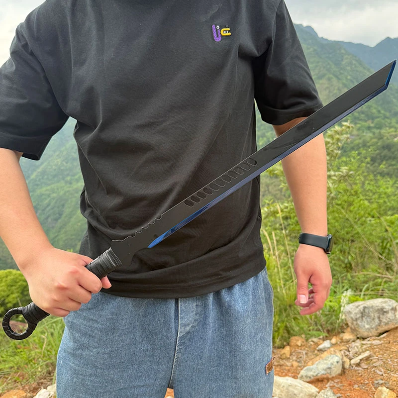 27'' Ninja Sword TANTO BLADE Machete FullTang Blue Knife - Tophatter Daily Deals
