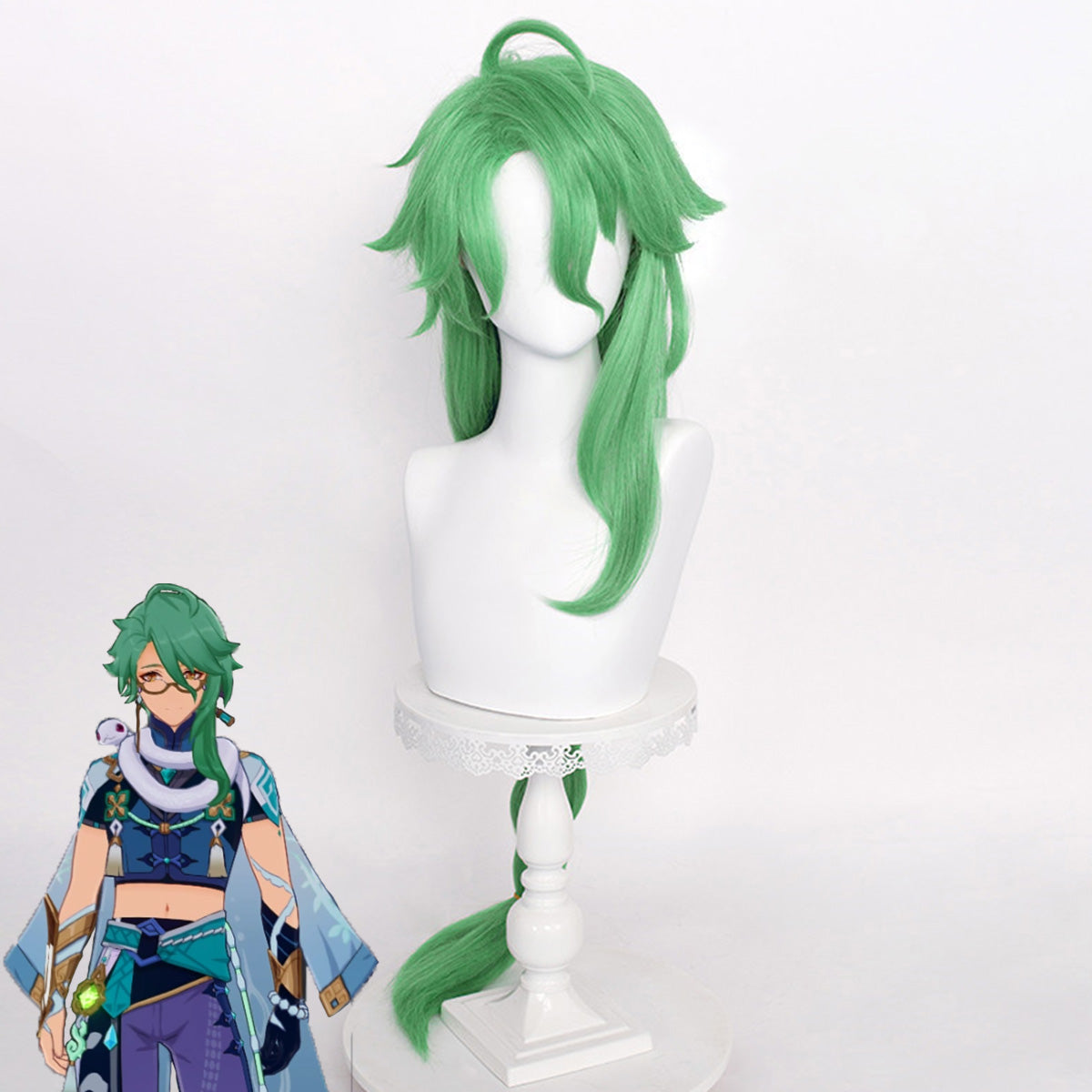 Genshin Impact Baizhu Green Cosplay Wig Prop - Tophatter Daily Deals