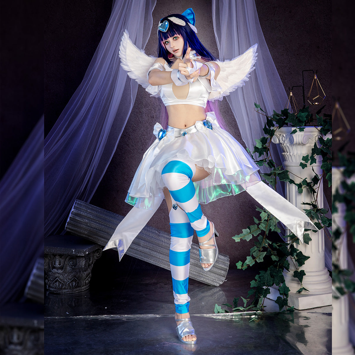 【Pre-Order】New Panty And Stocking with Garterbelt Angel Stocking Cosplay Costume Costume - Tophatter Daily Deals