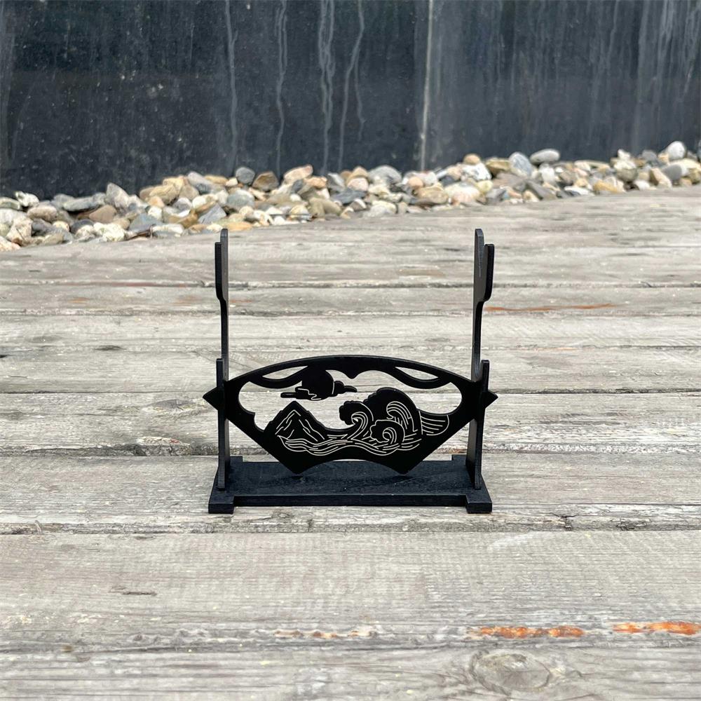 2-Layer Wooden Landscape Pattern Weapon Display Holder - Tophatter Daily Deals