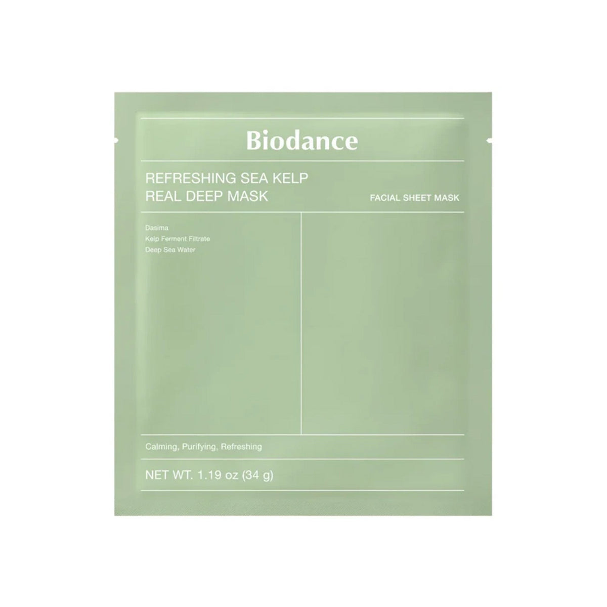 Biodance Refreshing Sea Kelp Sheet Face Mask 1pc Sachets/Units - Tophatter Daily Deals