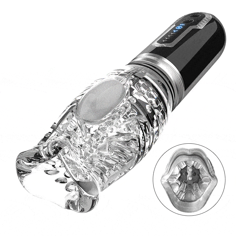 Amber - Telescopic Rotation Masturbation Cup transparent Masturbation Cup - Tophatter Daily Deals